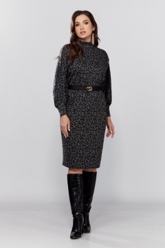 Платье свободного силуэта из трикотажа, рукав летучая мышь Verita 2330 темный_леопард - фото 1