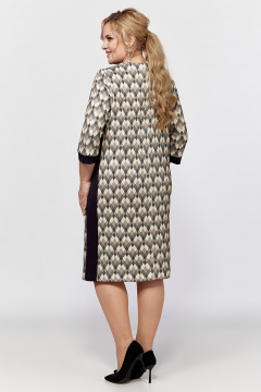 Платье из трикотажа с контрастными вставками и бочками Algranda А4028 - фото 4