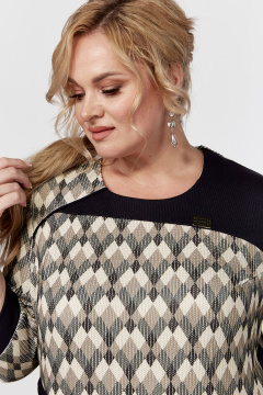 Платье из трикотажа с контрастными вставками и бочками Algranda А4028 - фото 5