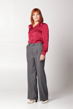 Брюки женские прямого кроя с карманами и резинкой Соджи 614 т.серый - фото 2