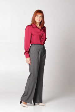 Брюки женские прямого кроя с карманами и резинкой Соджи 614 т.серый - фото 1