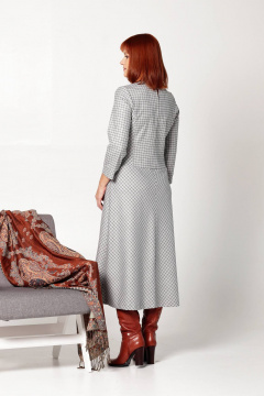 Платье с рельефами, отрезное ниже талии и клиньями Соджи 634 светло-серый - фото 3
