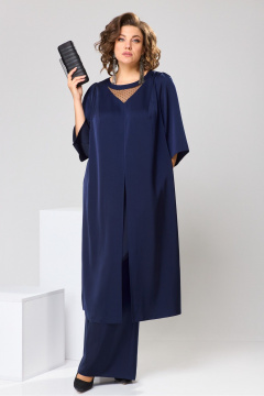 Нарядный комплект туники и брюк из текстиля Romanovich Style 3-2749 синий - фото 2