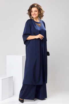 Нарядный комплект туники и брюк из текстиля Romanovich Style 3-2749 синий - фото 5