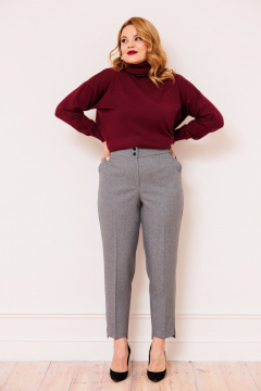 Брюки из костюмной ткани с асимметричным низом и стрелками AMUAR 1020-1 серый - фото 1