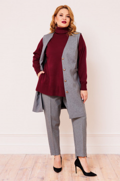 Брюки из костюмной ткани с асимметричным низом и стрелками AMUAR 1020-1 серый - фото 4