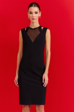 Платье без рукавов с сетчатым вставками и молнией DILIA 0913 черный - фото 2