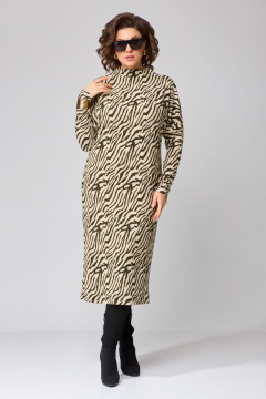 Платье свободного А-силуэта из трикотажа с воротником Орхидея 1499 - фото 3