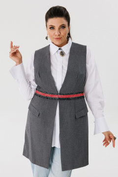 Удлиненный жилет из костюмной ткани с карманами Anelli 1183 - фото 2