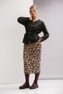 Платье свободного силуэта из хлопка с пояском и карманами Ma Vie М-671 - фото 2