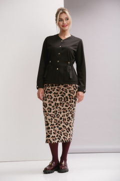 Платье свободного силуэта из хлопка с пояском и карманами Ma Vie М-671 - фото 1