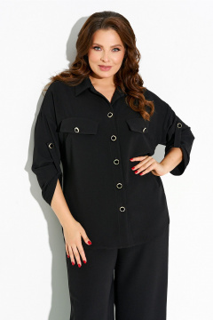 Костюм из мягкой костюмной ткани: рубашка и брюки с эластичным поясом IVA 1614 - фото 4