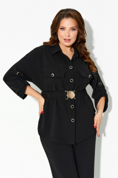 Костюм из мягкой костюмной ткани: рубашка и брюки с эластичным поясом IVA 1614 - фото 3