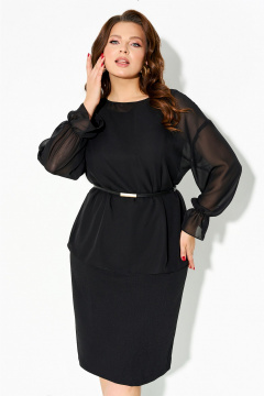 Комплект платье и блуза из трикотажа и шифона для круглогодичного ношения IVA 1632 - фото 3