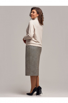 Бежевый юбка-карандаш на подкладке с высокой талией и шлицей IVA 1743 бежевый - фото 2