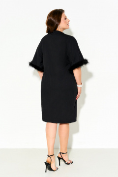 Нарядное платье из текстиля с съемным боа для круглогодичного ношения IVA 1702 - фото 2