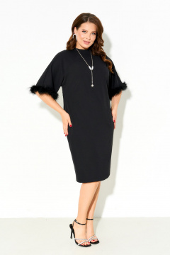 Нарядное платье из текстиля с съемным боа для круглогодичного ношения IVA 1702 - фото 3