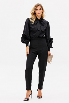 Зауженные брюки из текстиля с разрезами и карманами для торжественных случаев EOLA 2600 черный - фото 1