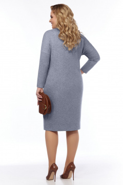 Голубое платье из вискозы и трикотажа с designersкой вышивкой БагираАнТа 994 голубой - фото 3