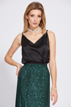 Черный атласный топ на регулируемых бретелях EOLA 2770 черный - фото 1