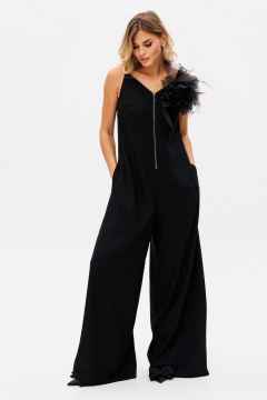 Круглогодичный стилевой комбинезон из костюмной ткани EOLA 2765 черный - фото 2