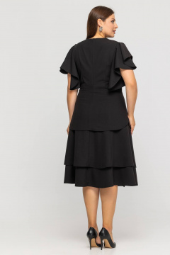 Костюм из текстиля из блузы и юбки, универсальный стиль Avila 0974 черный - фото 5