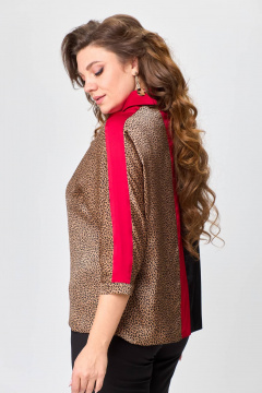 Блуза с принтами из текстиля для повседневной носки Solomeya Lux 968D - фото 4