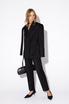 Брюки и жакет из вискозы с стрелками и свободным стилем PiRS 5539 черный - фото 5