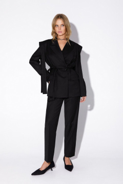 Брюки и жакет из вискозы с стрелками и свободным стилем PiRS 5539 черный - фото 1