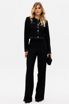 Брючный костюм прямого силуэта для нарядных образов EOLA 2746 черный - фото 5
