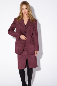 Костюм двойка жакет и юбка карандаш со разрезом PiRS 5564 марсала - фото 4