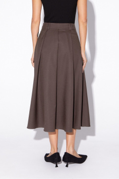 Костюм-двойка из вискозы с рельефами и юбкой-миди PiRS 5567 серо-бежевый - фото 4