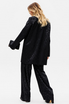 Круглогодичные черные нарядные брюки из текстиля с анималистичным принтом EOLA 2731 черный_рисунок - фото 2