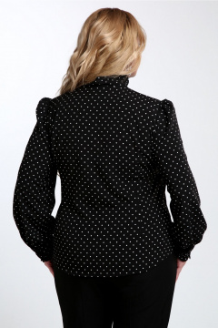 Блуза офисная прямая с вытачками и перьями Таир-Гранд 62439 горох - фото 2