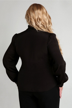 Блуза повседневная прямой силуэт с присборенными рукавами Таир-Гранд 62439 черный - фото 2