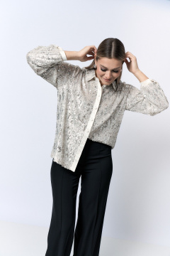 Рубашка нарядная с пайетками на стойке Verita 2337.1 - фото 5