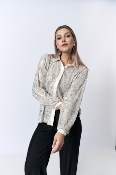 Рубашка нарядная с пайетками на стойке Verita 2337.1 - фото 2