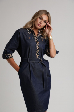 Платье из джинса полуприлегающего силуэта, классика ALEZA 1221 - фото 4