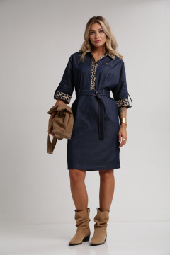 Платье из джинса полуприлегающего силуэта, классика ALEZA 1221 - фото 1