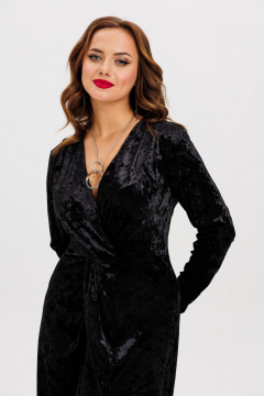Платье из бархата с разрезом и высоким разрезом VI ORO VR-1156-5 черный - фото 4