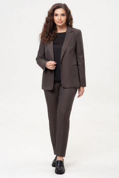 Костюм-двойка из текстиля с классическими брюками IVARI 10403/1 гусиная_лапка_коричневая - фото 2