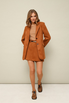 Комплект из жакета и мини-юбки-шорт из экозамши PUR PUR 11-336 - фото 2