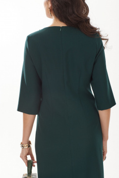 Платье миди из текстиля с руликами и талиевой выточкой Твой имидж 2022 бутылочная_зелень - фото 3