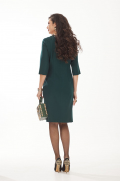 Платье миди из текстиля с руликами и талиевой выточкой Твой имидж 2022 бутылочная_зелень - фото 2
