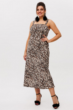 Топ из атласа с бретелями и универсальным стилем Anelli 1429 светлый_лео - фото 2