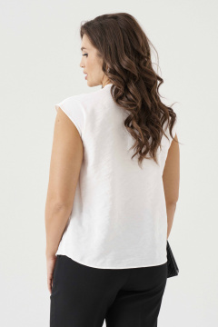 Блузка летняя из вискозы без рукавов для повседневных образов Панда 182743w молочный - фото 3