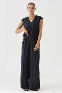 Блузка из вискозы без рукавов классика для летнего сезона Панда 182743w черный - фото 2