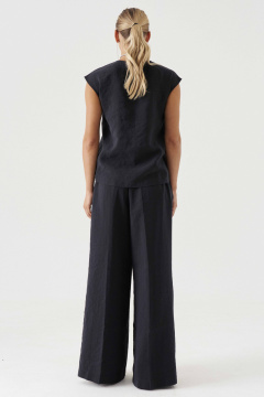 Блузка из вискозы без рукавов классика для летнего сезона Панда 182743w черный - фото 3