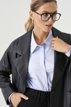 Жакет демократичного стиля из текстиля для повседневности Панда 182933w черный - фото 3