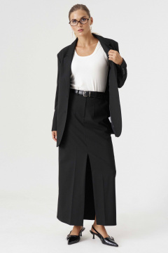 Однобортный жакет в мужском стиле из текстиля Панда 188330w черный - фото 2